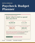 Paycheck Budget Planner for Excel