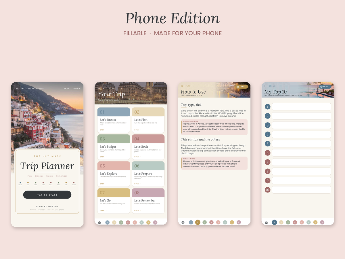 The Ultimate Trip Planner (Phone, Tablet & Printable)
